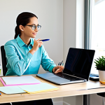 Organized Desk Space**

"A well-organized desk with a multi-functional desk organizer holding pens, sticky notes, and small office supplies. A fully clothed person is working at the desk, with a laptop in front of them. A small green potted plant sits to the side. The background shows a bright and modern home office setting. Perfect anatomy, correct proportions, natural pose, well-formed hands, proper finger count, natural body proportions, safe for work, appropriate content, fully clothed, professional, modest, family-friendly, high quality."

**